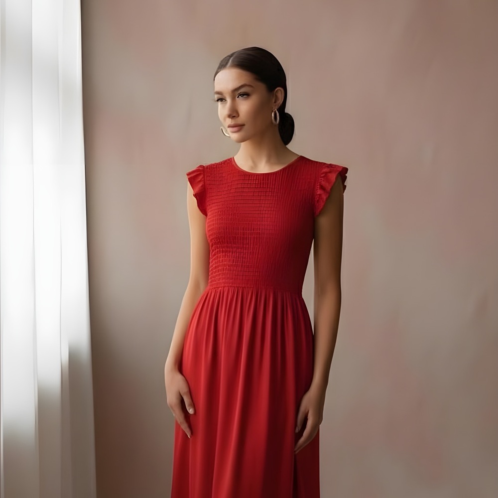 VENUS Red Cap Sleeve Mini Dress